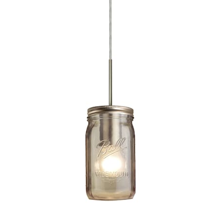 Besa Lighting Milo 4 Cord Pendant, Smoke, Satin Nickel Finish, 1x40W Incandescent 1JT-MILO4SM-SN
